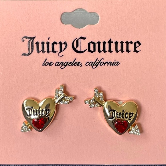 🌸NWT Juicy Couture Gold-Tone Bow & Arrow Heart Studs🌸 - Picture 10 of 15